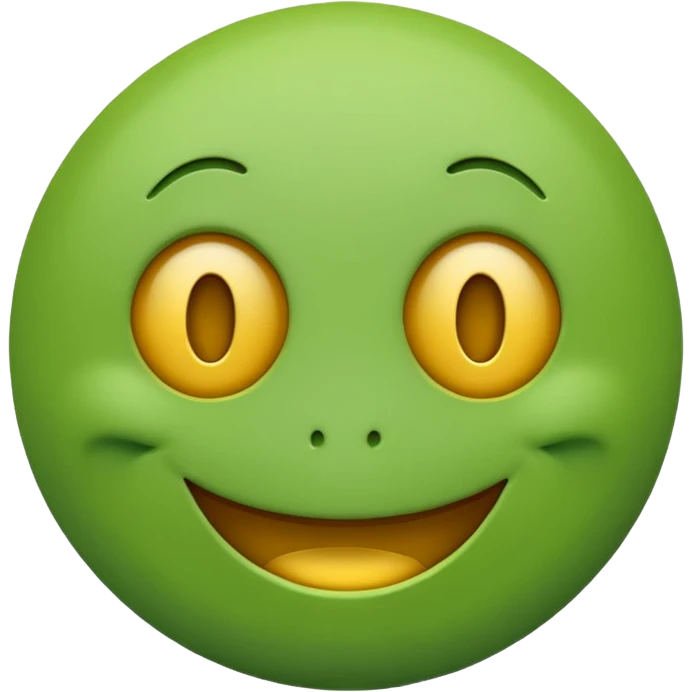 Green emoji smiley face emoji