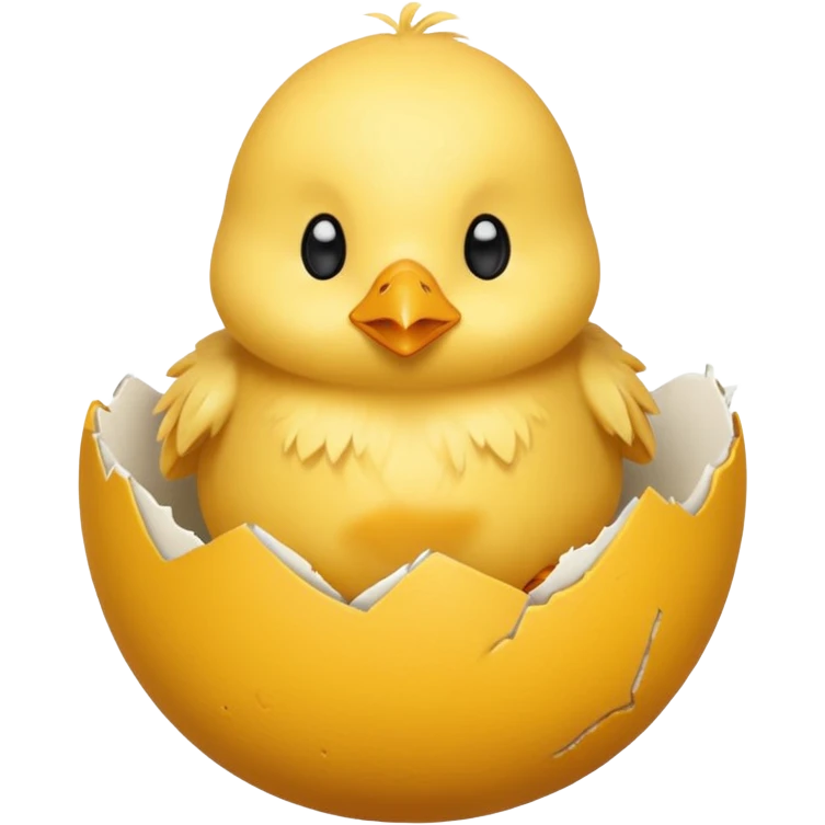 cartoon chick sitting inside a eggshell emoji