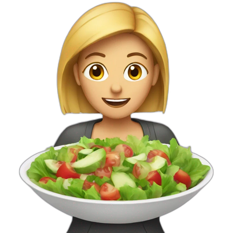 A women rating salad emoji