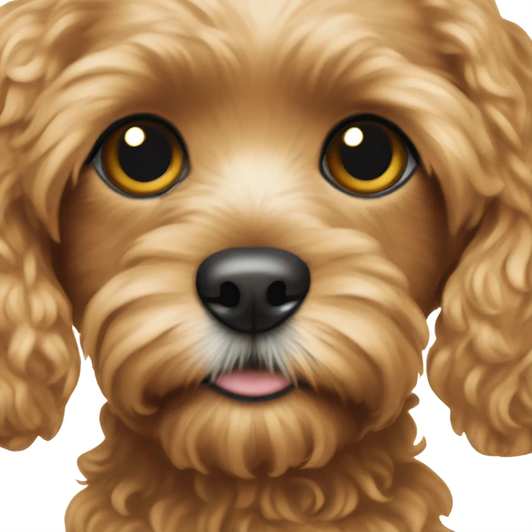 Cavapoo with black eyes emoji