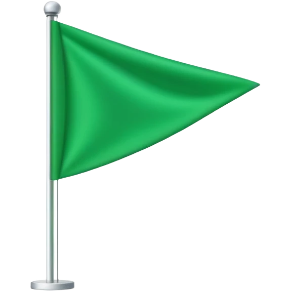 Triangle green flag  emoji