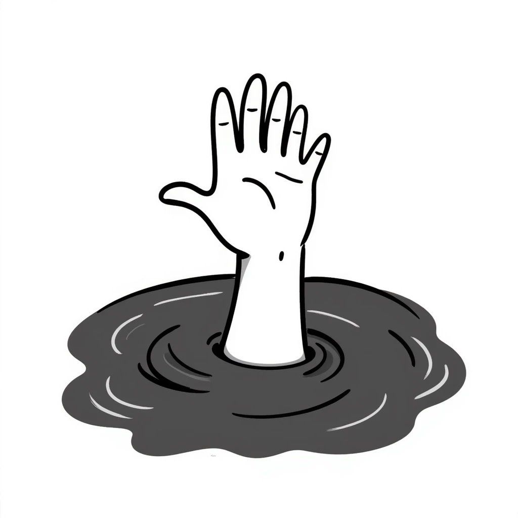 hand sinking in quicksand emoji