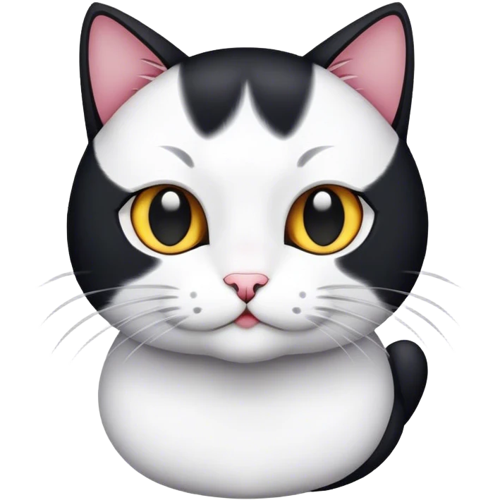 Gato negro con blanco  emoji