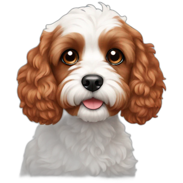 Ruby red cavoodle white chest emoji