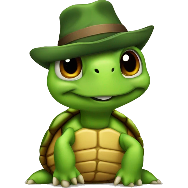 turtle wearing a hat emoji