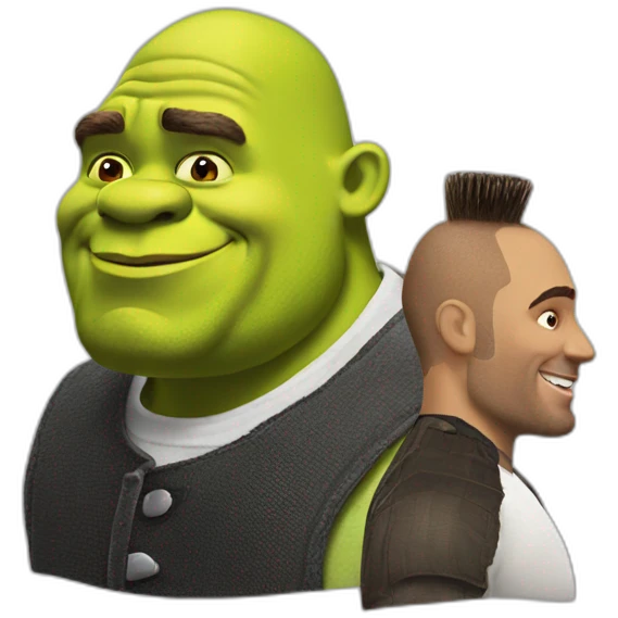Shrek with a barber emoji