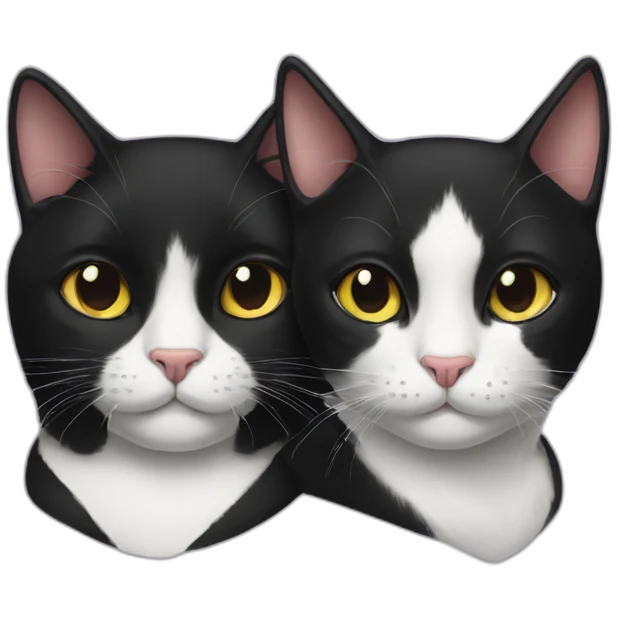 Tuxedo cat and black cat emoji