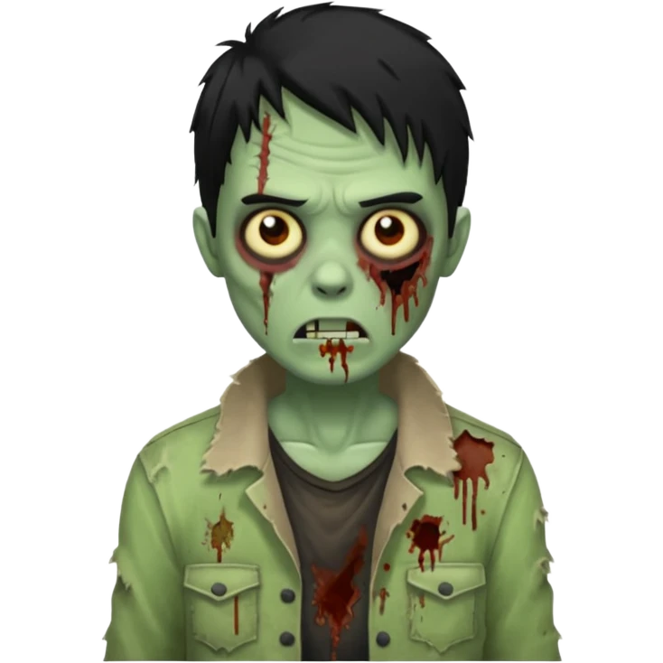 zombie de cabelo preto emoji