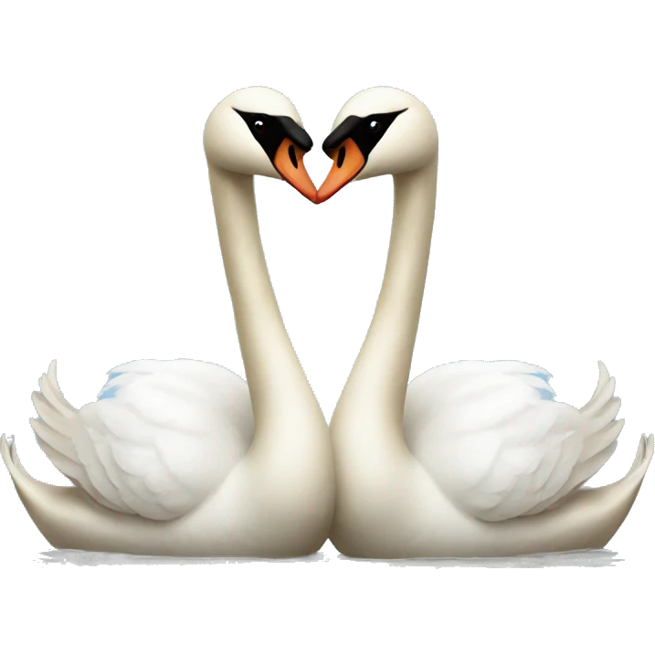 swans making heart emoji