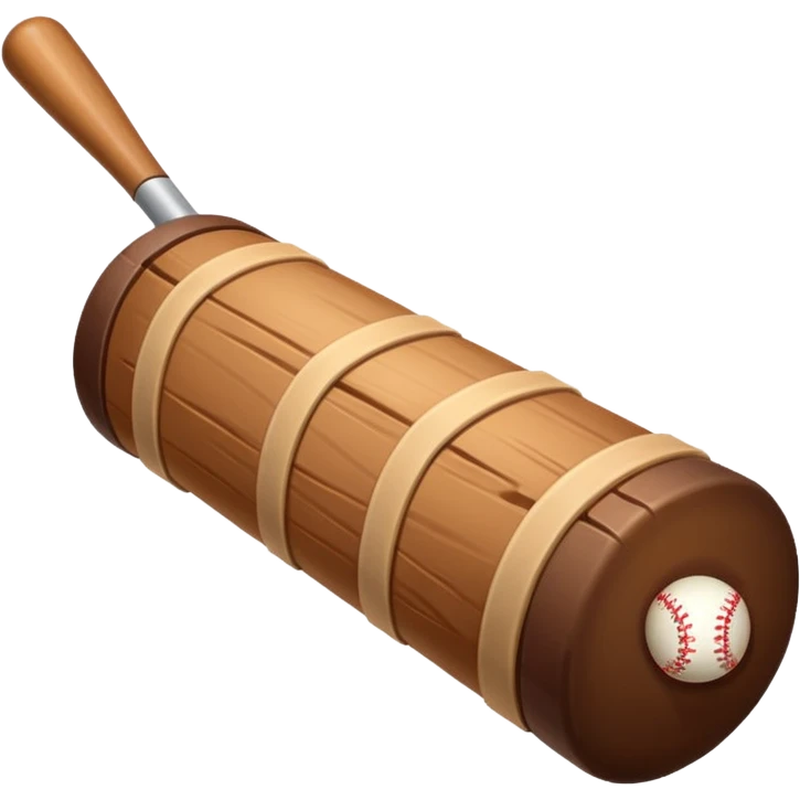 Une buche de bois avec une batte emoji