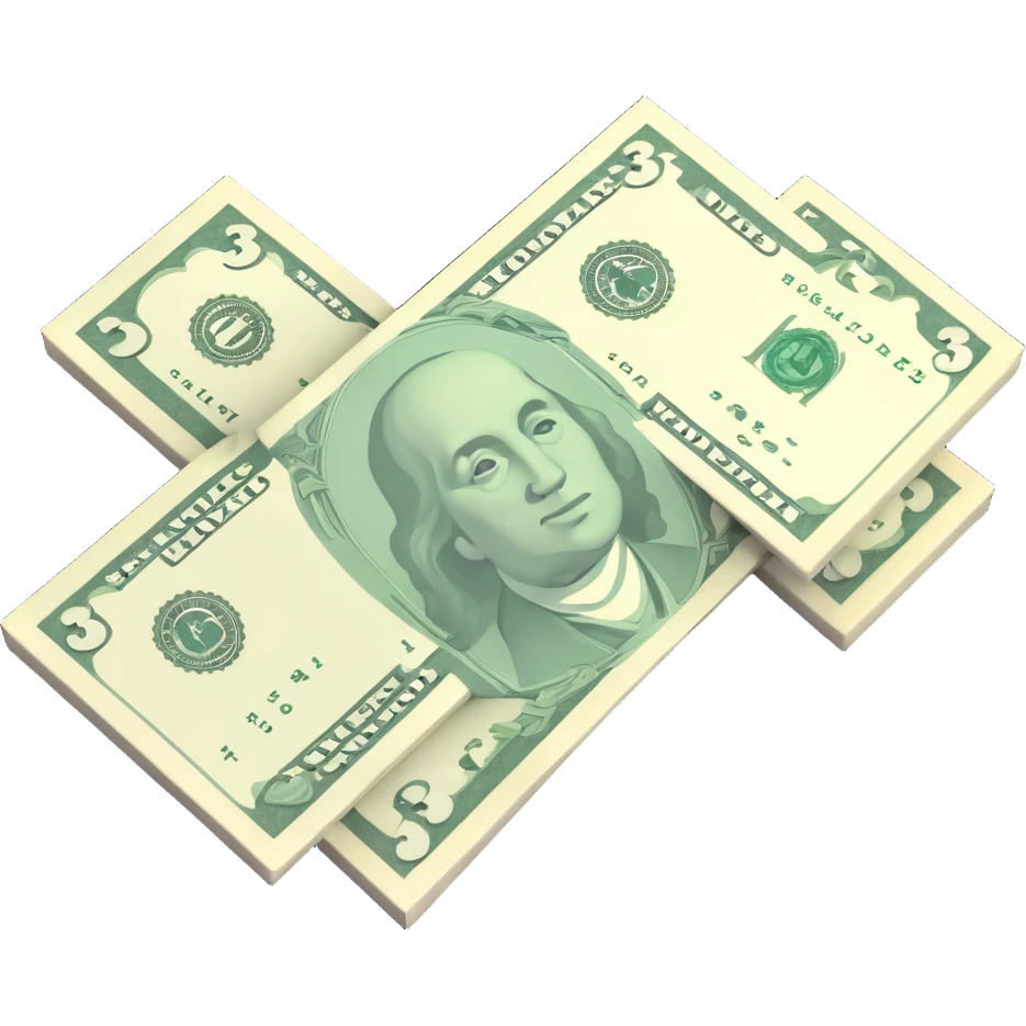 three dollar bills emoji