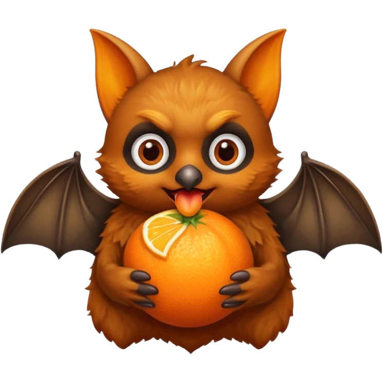 bat holding fruit emoji