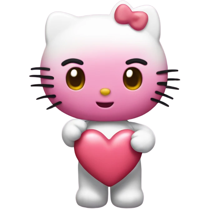 hello kitty with heart emoji