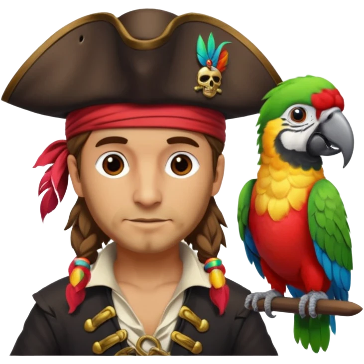 pirate and parrot emoji
