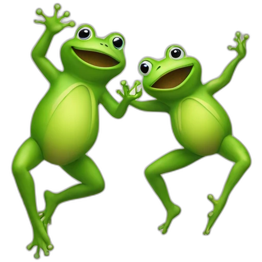 Dancing two green frogs emoji