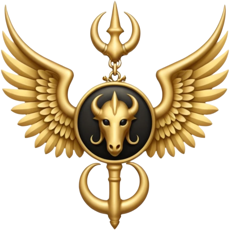 Holy Emblem with black wings and horn emoji