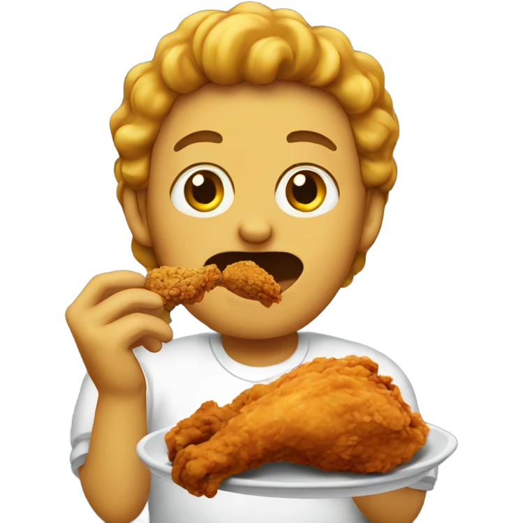  person eating fried chicken emoji