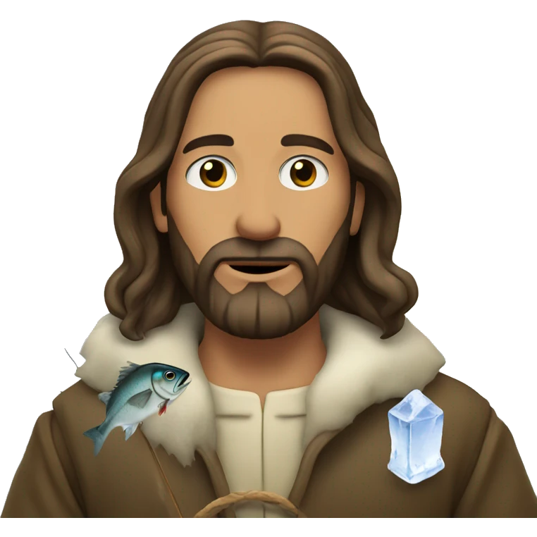 Jesus ice fishing emoji