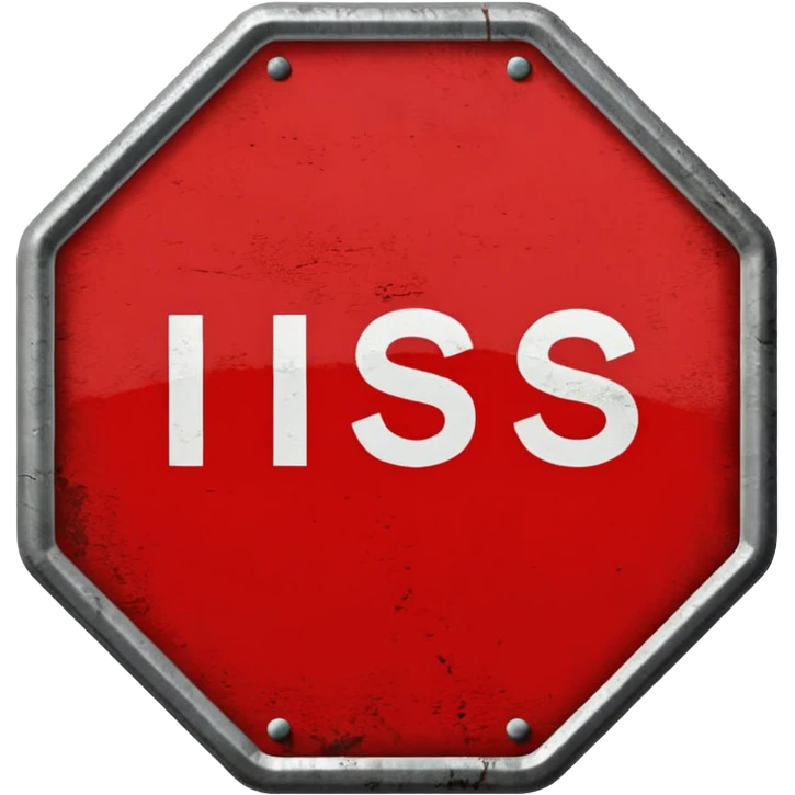 red, road sign, hexagonal, with the inscription SANCTIONS emoji