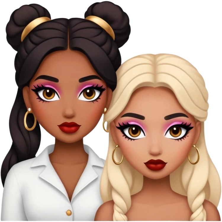 Boujy baddie different best friends, trendy heavy makeup emoji