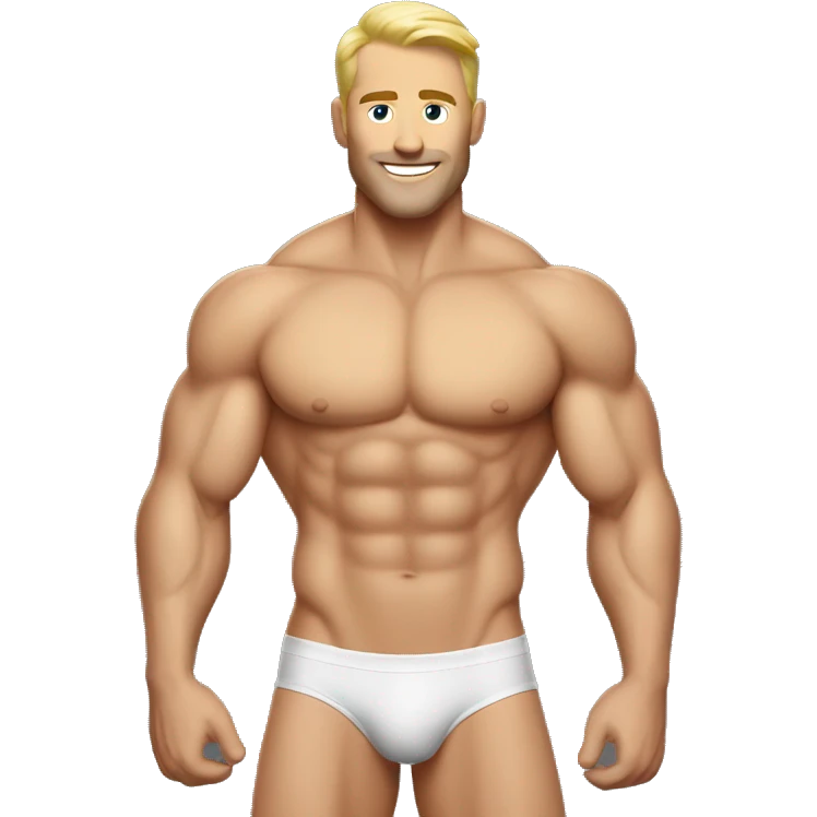 Muscular Caucasian gay man bikini emoji