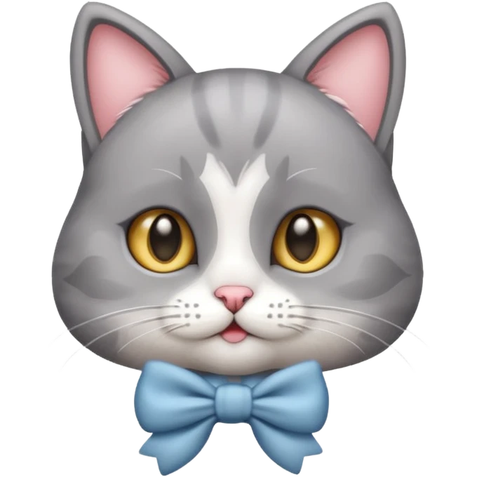 Cute cat in a bow emoji