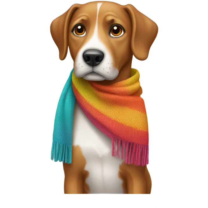 Dog wearing a scarf emoji