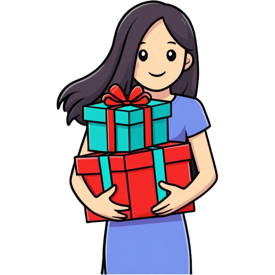 Girl giving presents  emoji