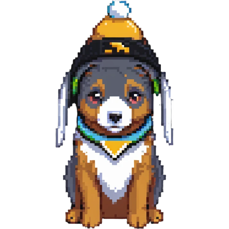 dog with penguin hat emoji