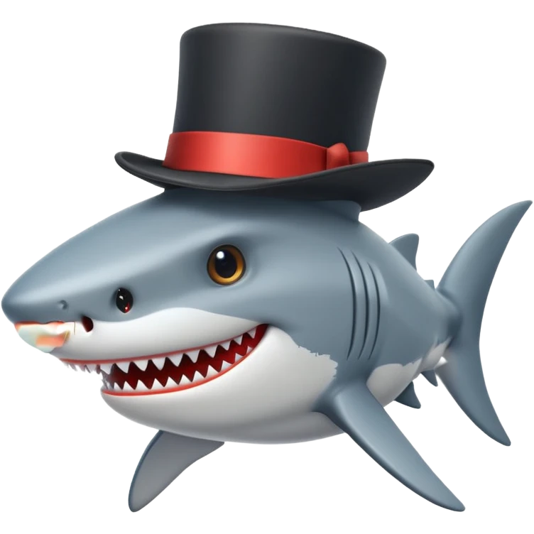 Shark with a top hat emoji