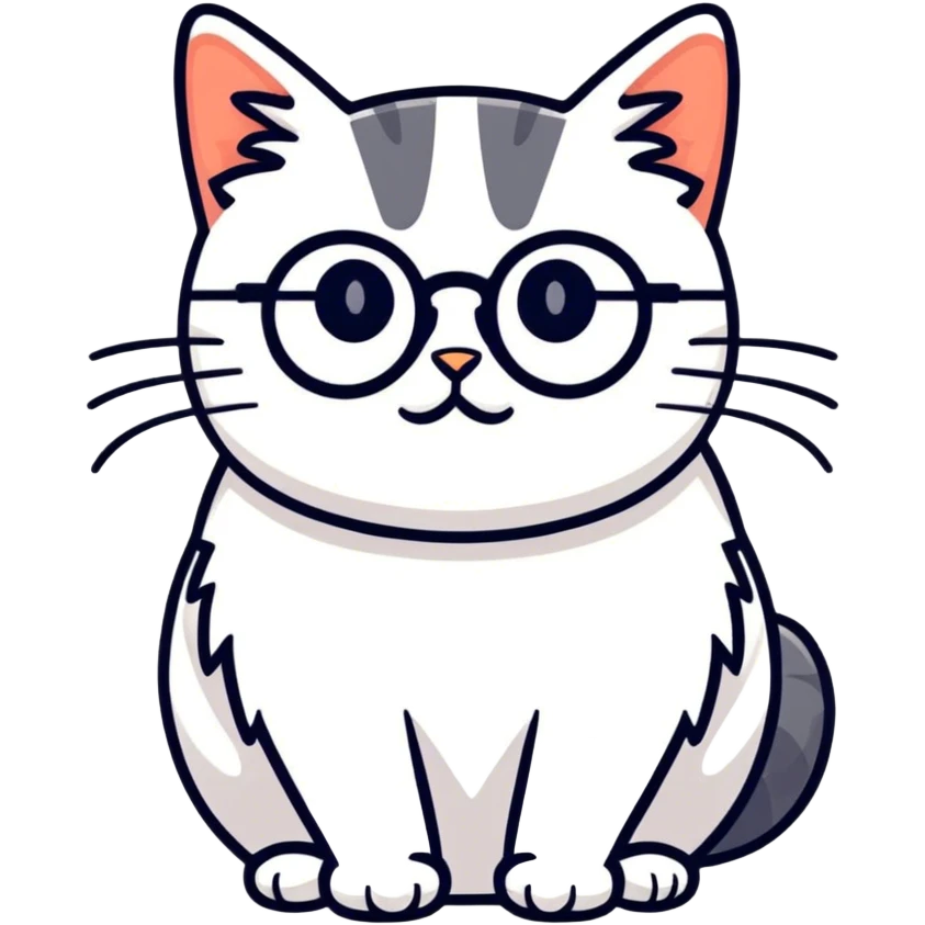 Cat wearing glass emoji