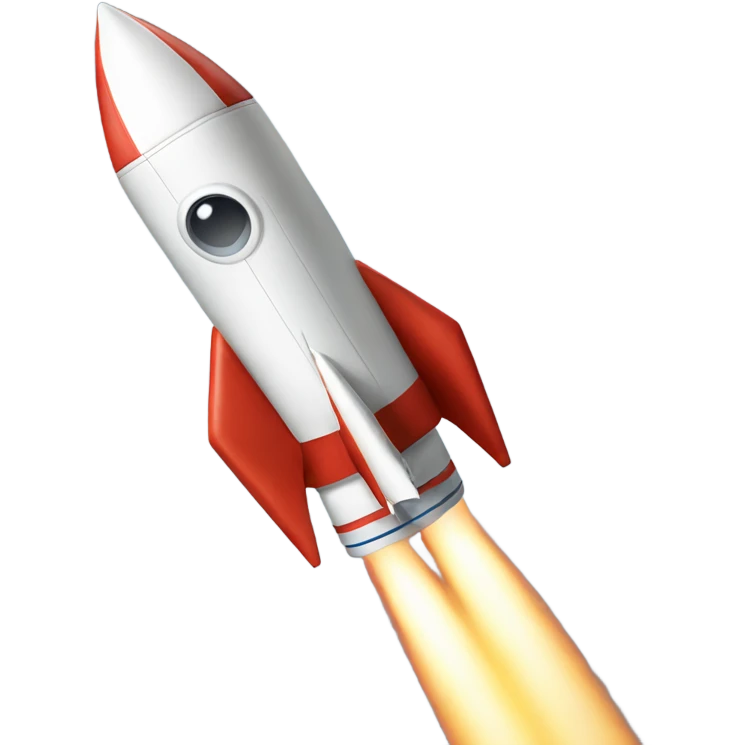 Rocket blasting off to the moon emoji