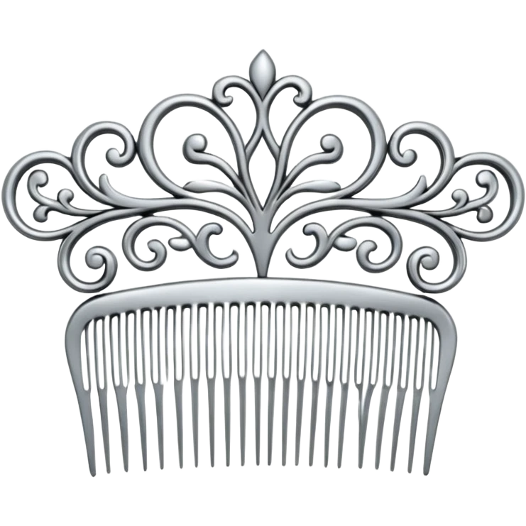 elegant silver hair comb emoji