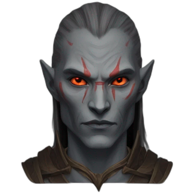 dunmer grey skin red eyes emoji