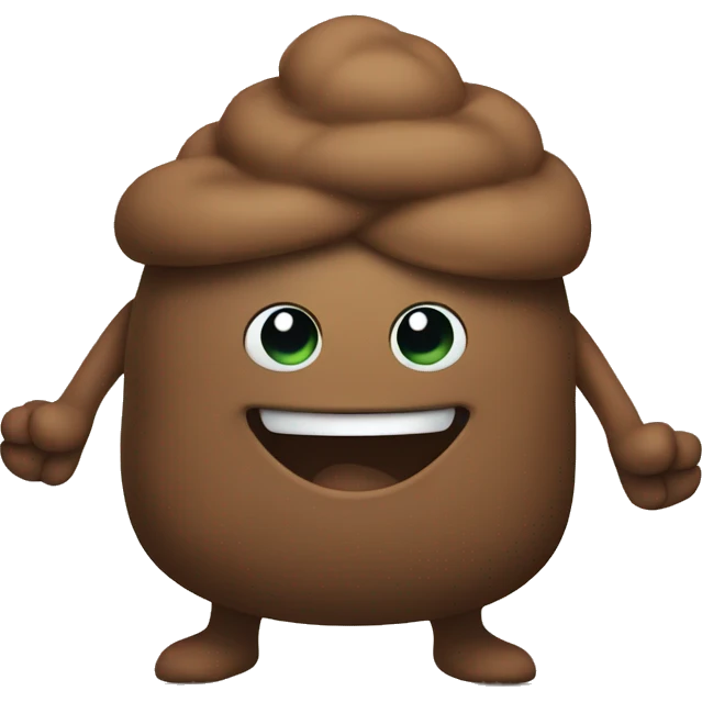 smiling poo with arms as legs emoji