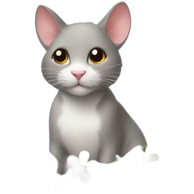 Rat-cat-under-flowers emoji