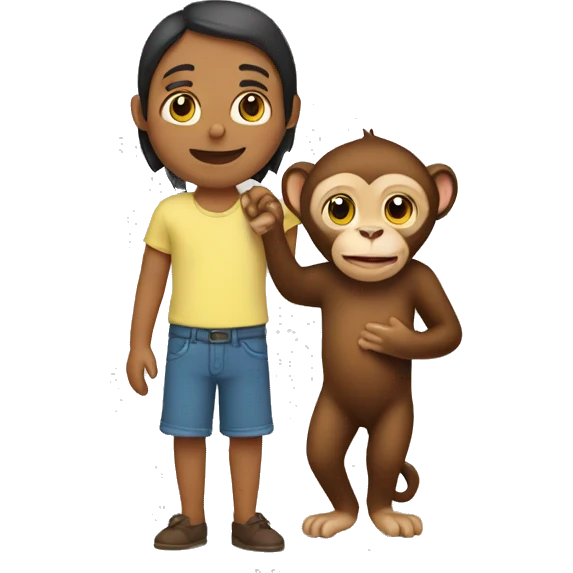 Person holding a monkey emoji