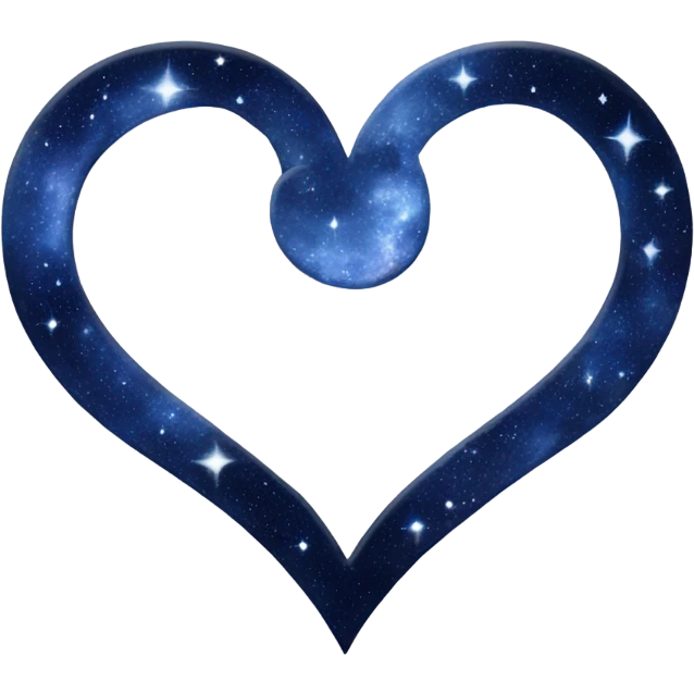 Midnight blue silver galaxy heart  emoji