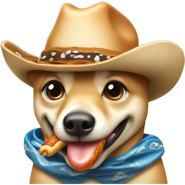Fish that looks like a cowboy eating a hotdog  emoji