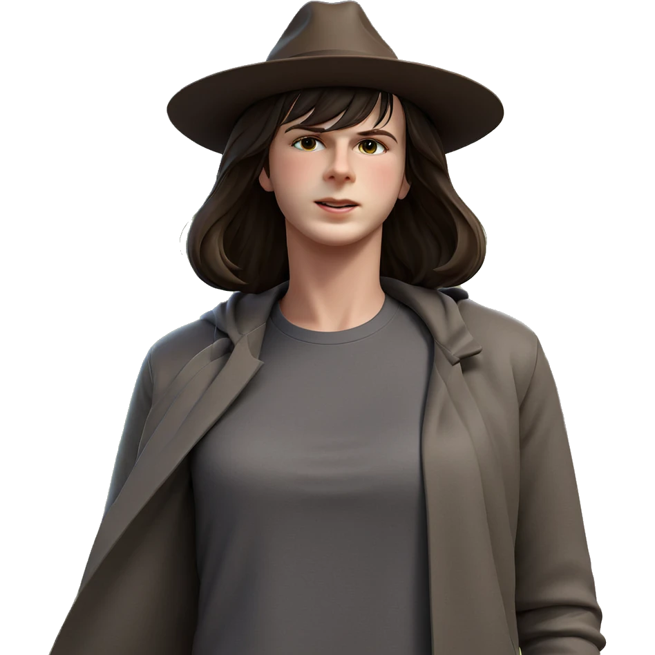 girl in hat outdoors emoji