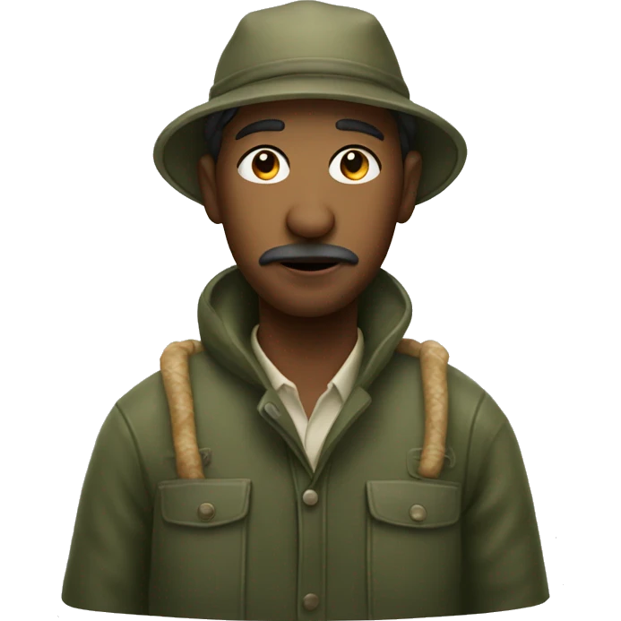 Fisherman with a nose like a fish emoji