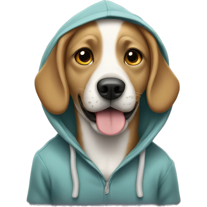 dog wearing hoddie emoji