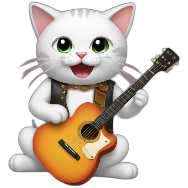 cat playing a guitar emoji