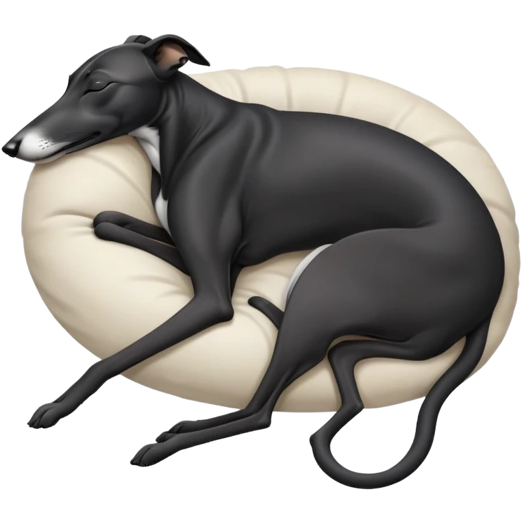 Black greyhound sleeping on back emoji