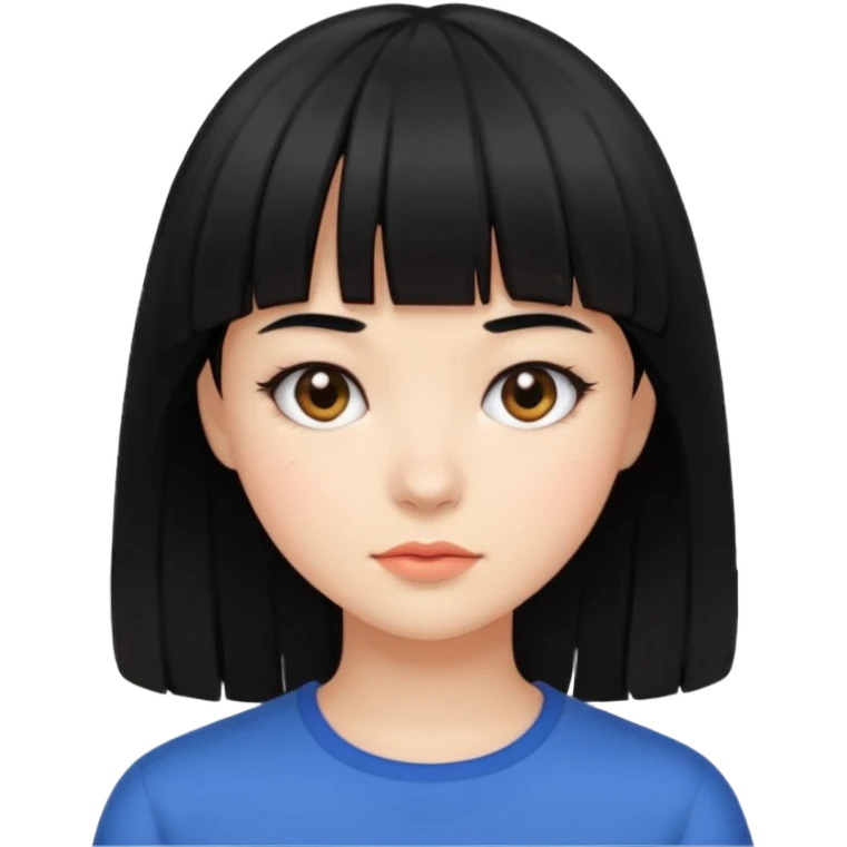 Clean girl bangs black hair  emoji