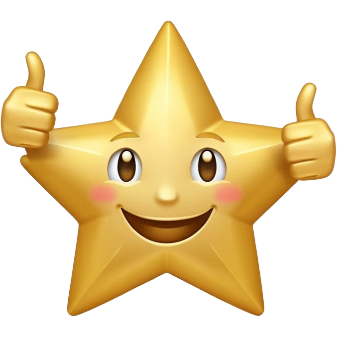 motivational star with thumbs up emoji