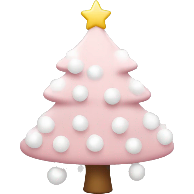 Light pink Christmas tree with white decorations emoji