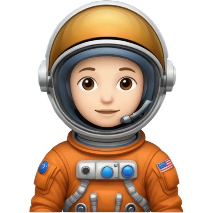 Astronaut with closed helmet rides planets emoji