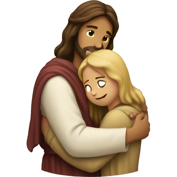 Jesus hugging girl emoji