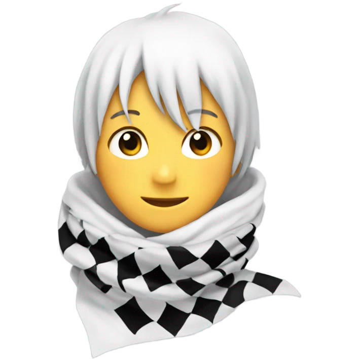 white scarf with black check natsu anime emoji